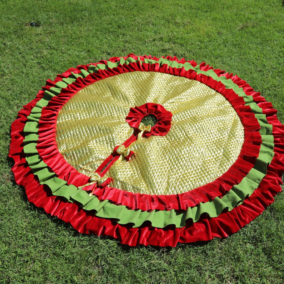 Gold Christmas Tree Skirt, 36''to100'' Extra Large Tree Skirt, Sparkle Christmas Tree Decor Etsy