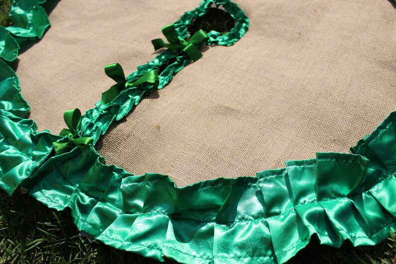 Christmas Tree Skirt Green Tree Skirt Ruffle Tree Skirt Etsy