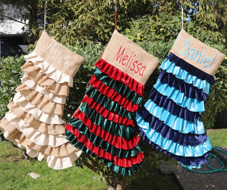 Handmade shabby chic christmas stocking ideas