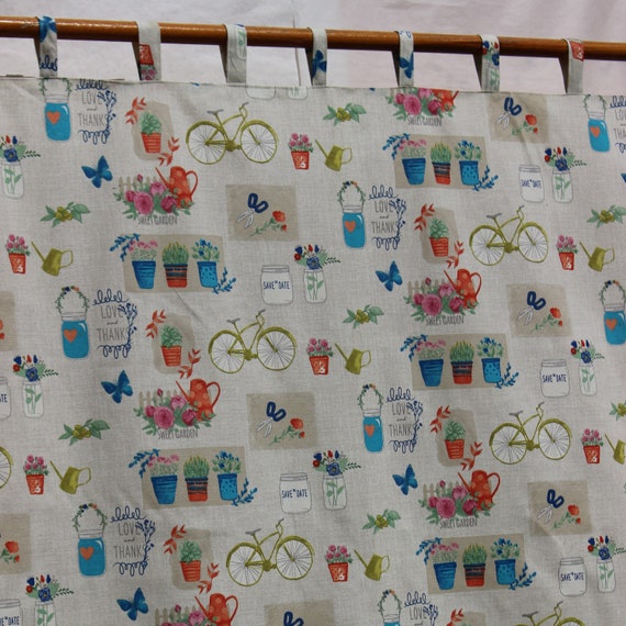 Retro Curtains Custom Curtains Shabby Chic Curtains Kitchen Etsy