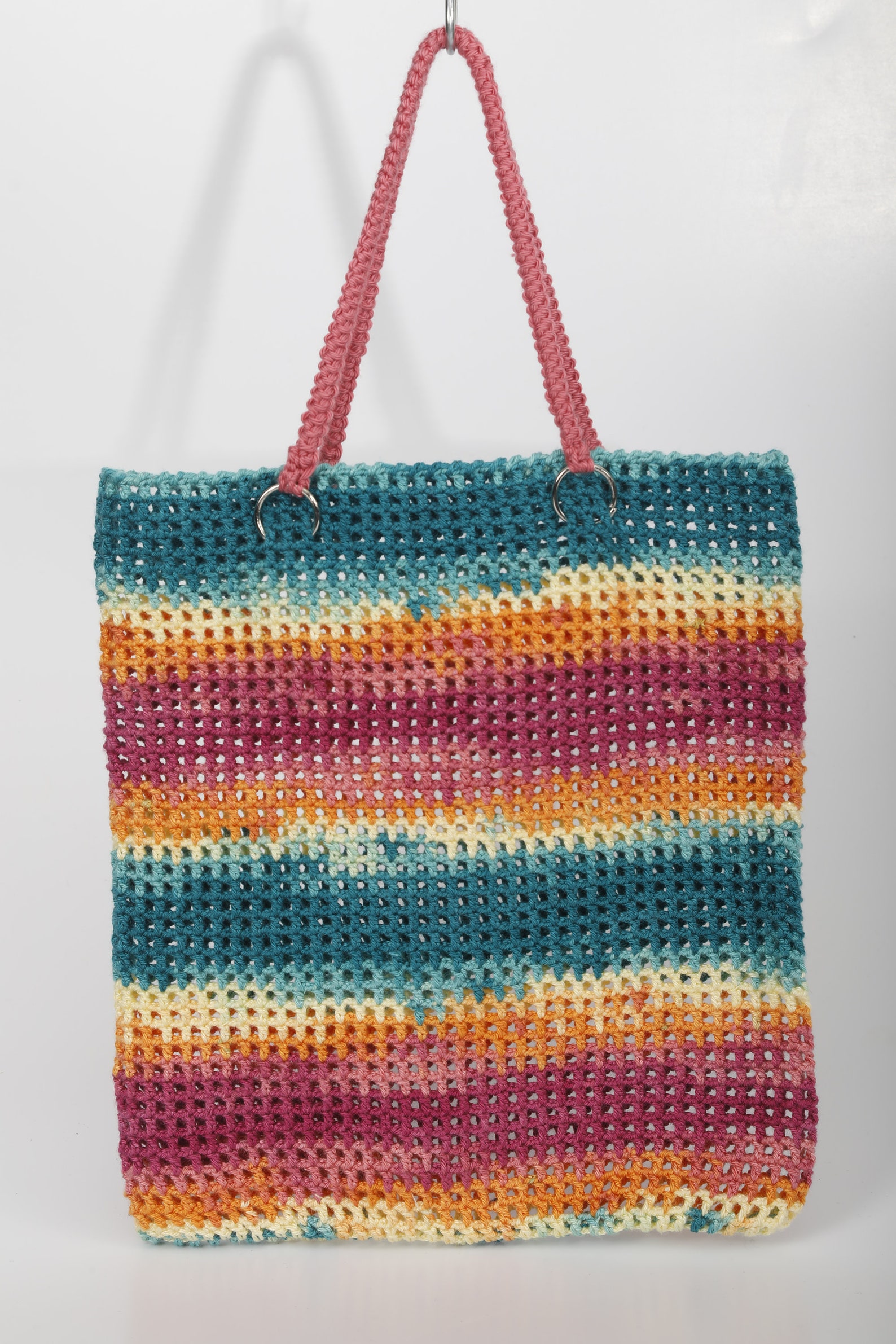 Crochet Lunch Bag for Women Colorful Handbag Gift for Mother | Etsy