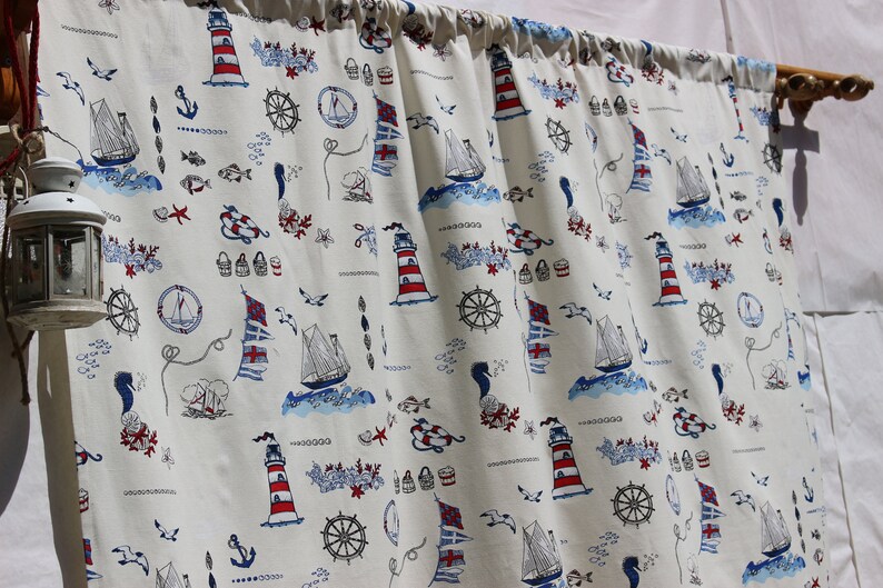 Nautical Curtain Nursery Curtain Custom Curtain Sailor Curtain Etsy