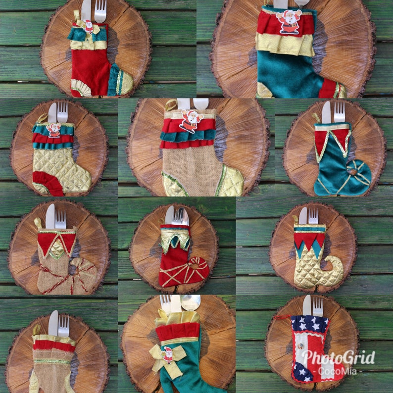 Christmas Silverware Holder Set Christmas Table Decor Cutlery Etsy