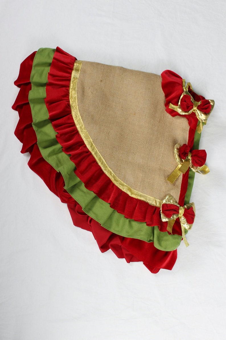 Red And Silver Christmas Tree Skirt 
