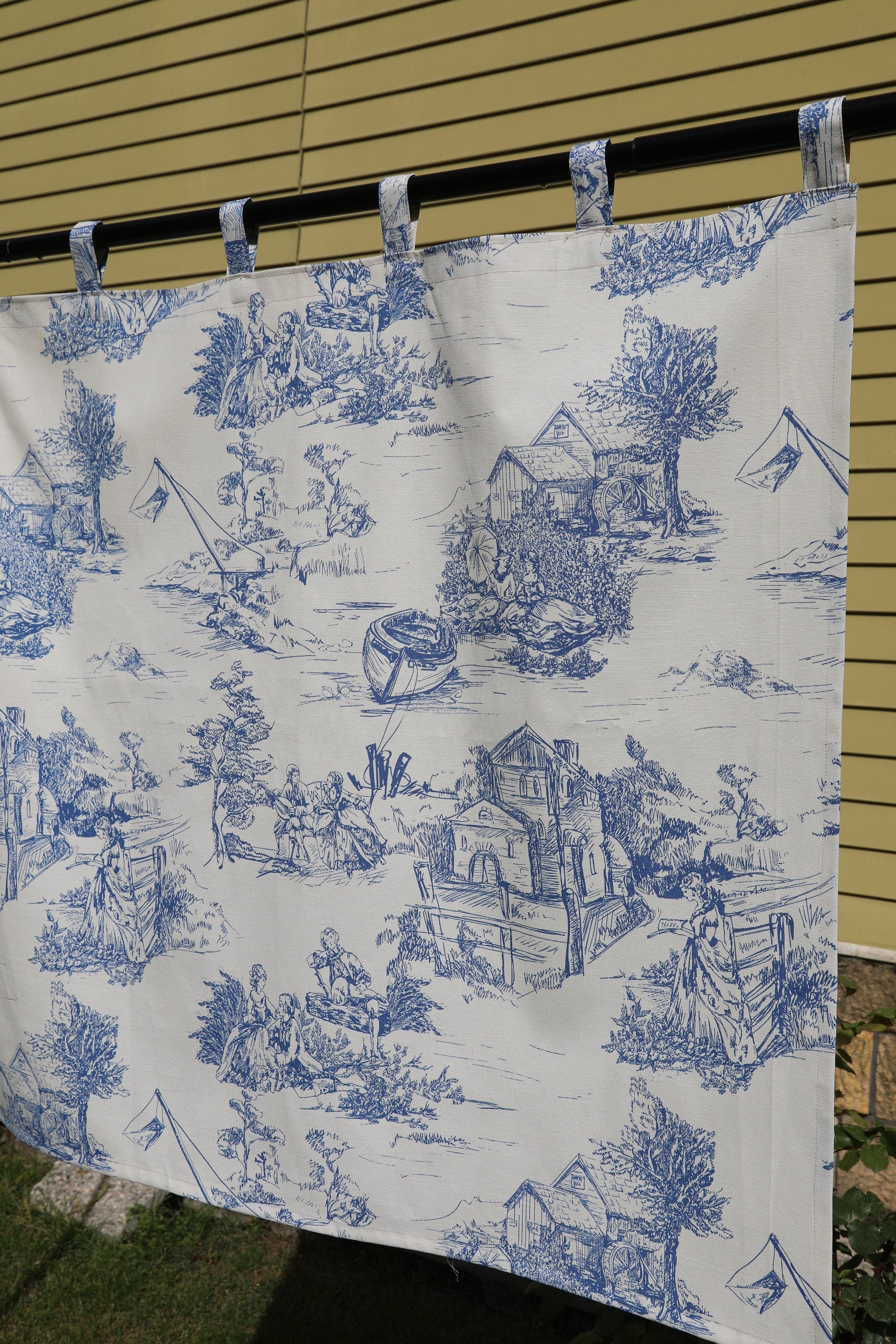 Toile Curtains Blue Curtains French Toile Custom Curtains Etsy