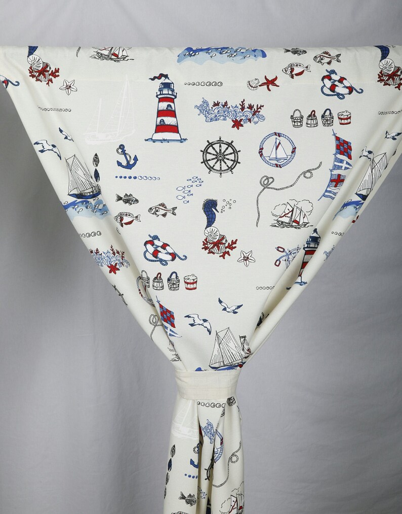Nautical Curtain Nursery Curtain Custom Curtain Sailor Curtain Etsy