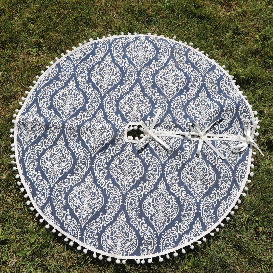 Navy Christmas Tree Skirt 