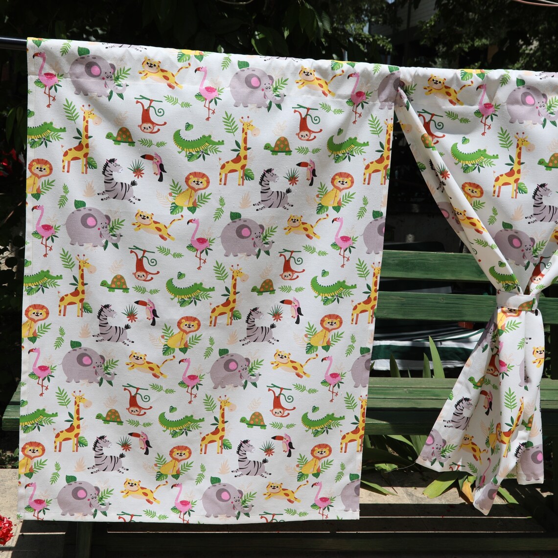 Kids Curtains Safari Nursery Decor Nursery Curtains Zoo Etsy