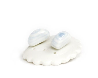 Light blue ceramic earrings