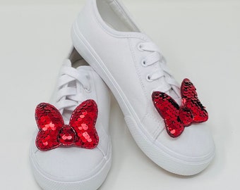 Red Sequin Shoe Bow Color Flip Disney Shoe Clips Disney Vacation Ideas Disney Birthday Ideas Gift for Girlfriend Mother’s Day Gift For Her