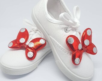 Disney Shoe Bows For Disney Vacation Ideas For Disney Fan Shoe Bows Disney Parks Outfits Gift For Her Minnie Shoe Bows
