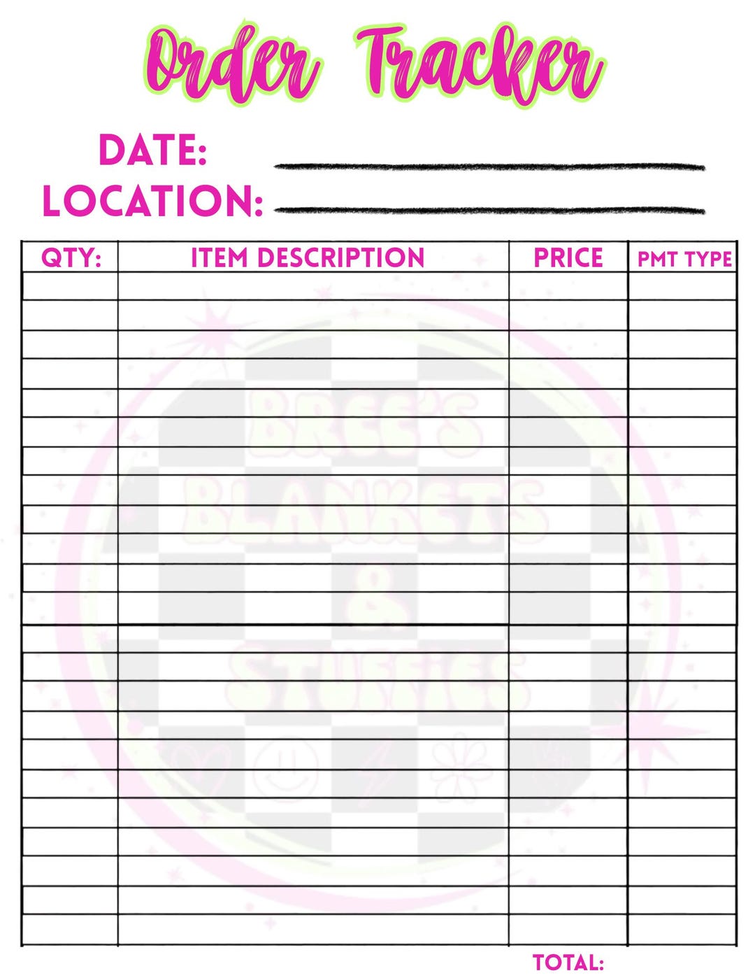 Custom Order Tracker: Small Business Organization (digital Download) - Etsy