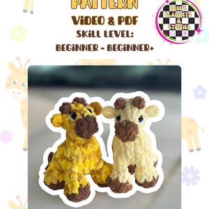 Chunky Knit Mini Giraffe Pattern | Video Tutorial, PDF Instructions (Digital Download)