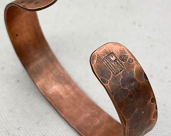 Patriotic Copper Cuff Bracelet for Men, 7th Anniversary Gift for Him