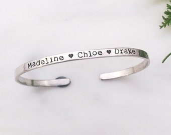 Mothers Bracelet with Kids Names, Mom Jewelry, Personalized Gift for Mom, Mom Bracelet, Mothers Day Gift, Sterling Silver Bracelet for Mom