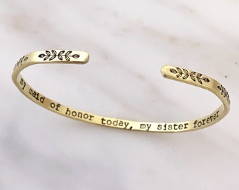 Maid of Honor Sister Bracelet, Maid of Honor Gift, Maid of Honor Proposal, Maid of Honor Bracelet Gift, Matron of Honor Gift,Red Fern Studio