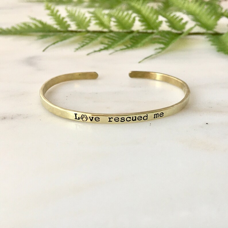 Dog or Cat Rescue Bracelet Jewelry Gift, Love Rescued Me, Dog Cat Lover Bracelet Jewelry Gift, Rescue Dog Mom, Rescue Cat Mom image 2