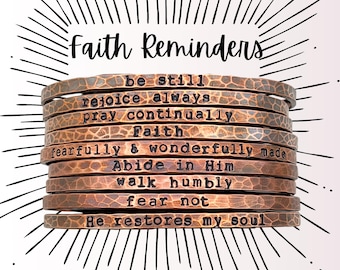 Rustic Copper Faith Bracelet, Inspirational Gift for Christian