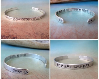 Custom Silver Bracelet, Custom Bracelet Sterling Silver, Personalized Bracelet for Her, Personalized Silver Bracelet, Red Fern Studio