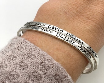 Mothers Bracelet Stack for Women, Gift for New Mom Jewelry, Gift for Mom after New Baby Bracelet with Names on it, Baby Name Jewelry for Mom
