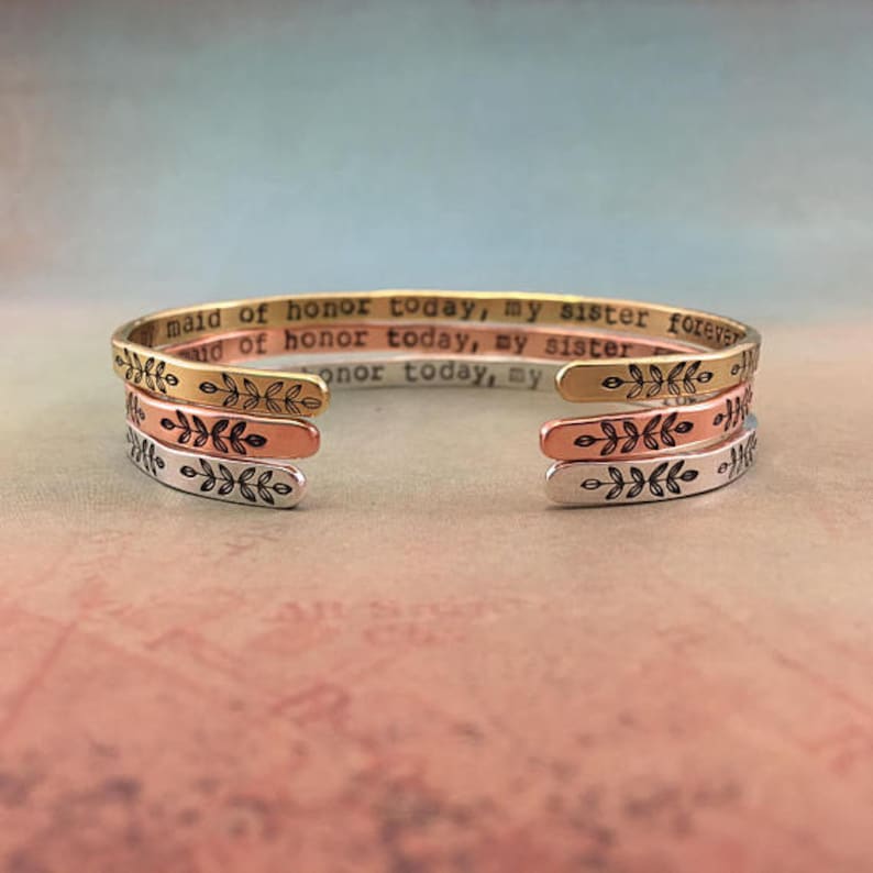 Maid of Honor Sister Bracelet, Maid of Honor Gift, Maid of Honor Proposal, Maid of Honor Bracelet Gift, Matron of Honor Gift,Red Fern Studio Bild 5