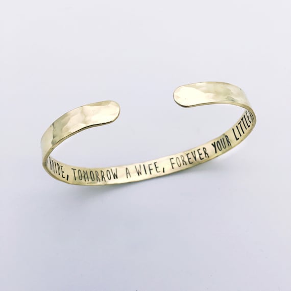 Mother of the Bride Sentimental Gift, Mother of the Bride Gold Jewelry, Gift for Mom Wedding Day, Personalized Gift for Mom from Daughter