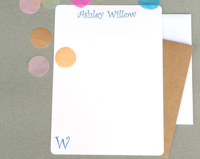 Personalized Flat Note Card Letter Writing Set for Men, Women's ...