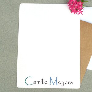 Conjunto de cartões de notas personalizados simples e modernos para mulheres, conjunto de cartões de notas planos personalizados para homens, conjunto clássico de papelaria para escrita de cartas para homens, conjunto de presentes