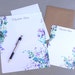 Stationery Set, Letter Writing Set, Personalized Stationary, Writing Paper, Flat Note Cards, Abstract, Purple & Green Watercolor Splash