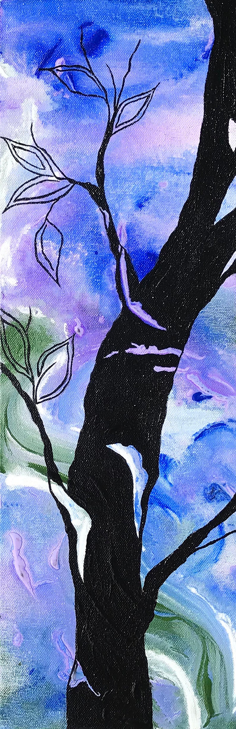 Abstract Triptych Tree Wall Art Original Tree Artwork Etsy