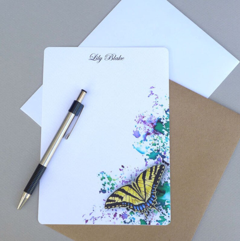 Personalized Stationary Flat Note Card Set Note Cards Etsy
