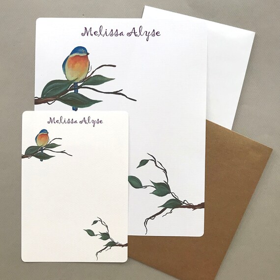Letter Writing Set Personalized Stationary Women/'s Card Set Note Card Stationery Flat Note Cards Personalized Custom Note Card Set