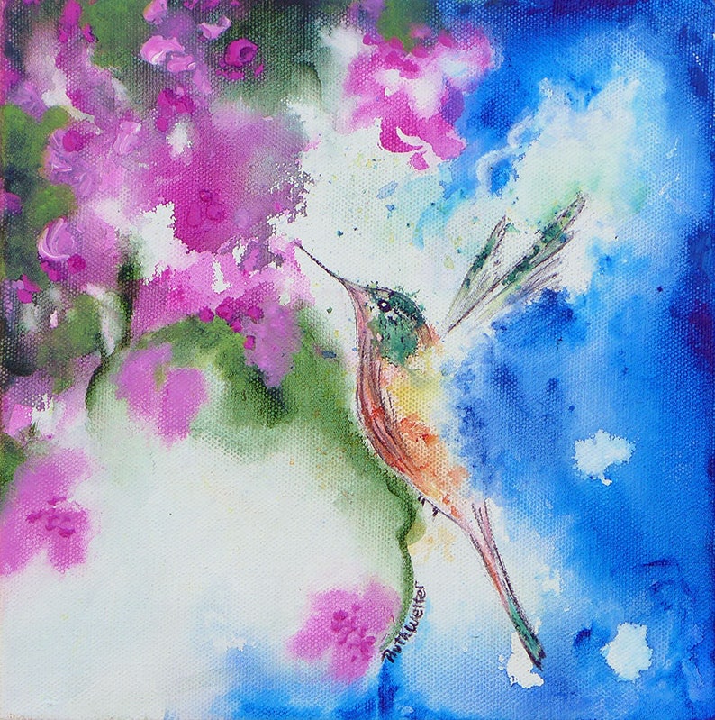 Hummingbird Art Print Hummingbird Gift Bird Art Print Fine Etsy