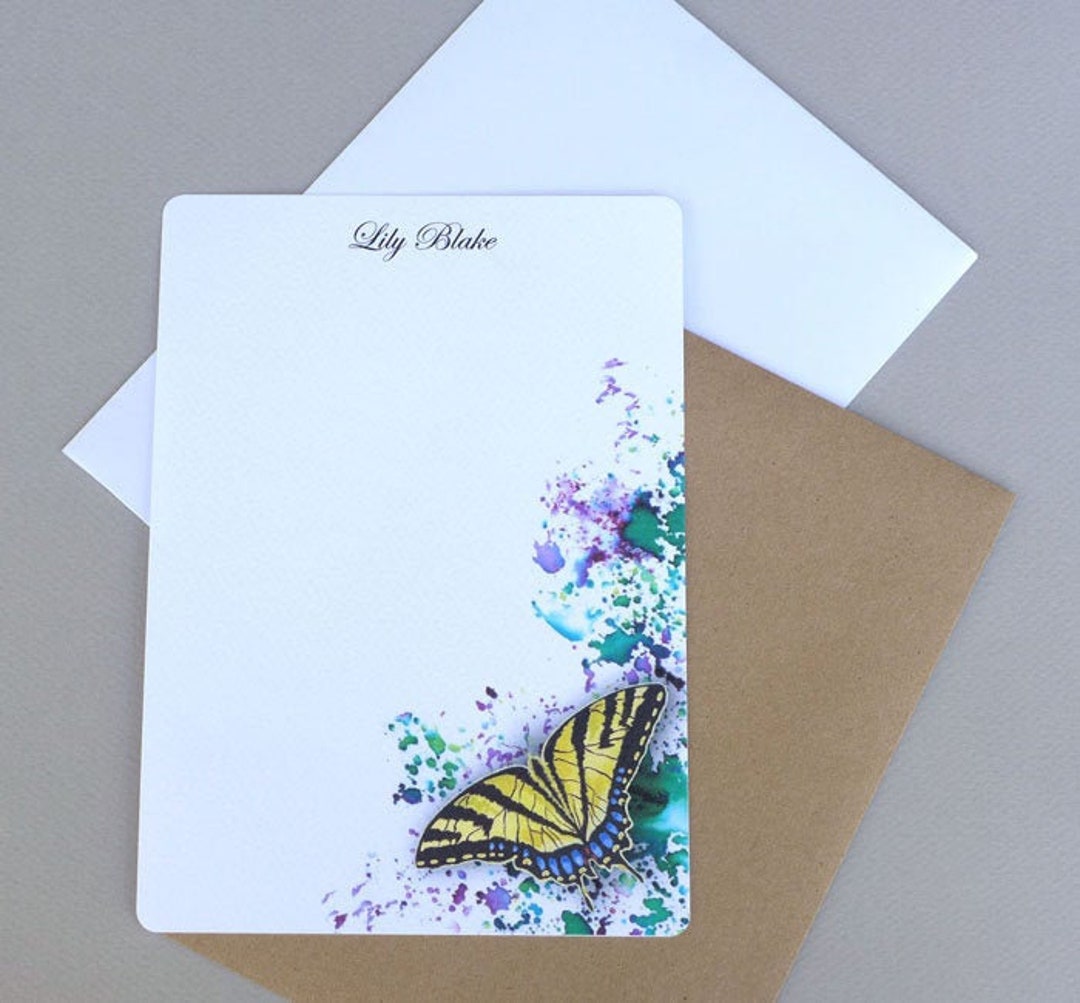 Personalized Stationary, Flat Note Card Set, Note Cards, Letter Writing
