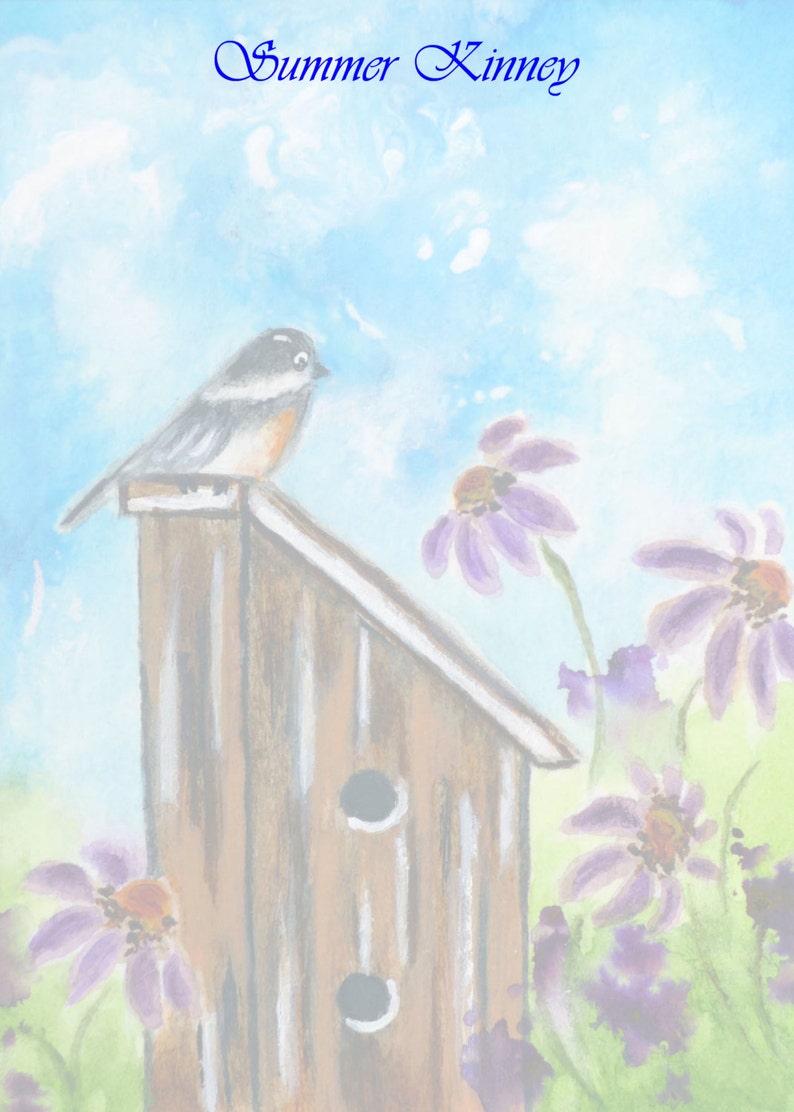 Card Stationary Bird Watercolor Chickadee Note Card Stationery Letter Writing Set Custom Note Card Set Flat Note Cards Personalized