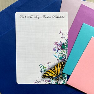 Papel de escrita borboleta rabo de andorinha 5x7, conjunto de correspondência feminina personalizado, papelaria completo para meninas, conjunto de notas de 36