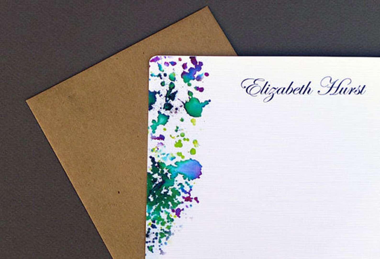 Flat Note Cards Personalized Note Card Stationery Custom Etsy