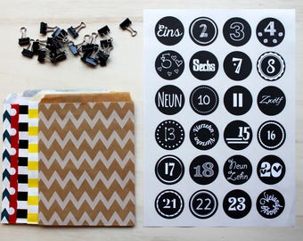 Advent Calendar // Bags + Sticker + Clips
