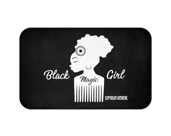 African American Art | Ethnic Shower and Bath Mat | Diva Decor | Black Girl Magic | African Queen | Magic | Mother's Day