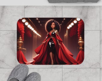 African American Art | Ethnic Bath and Shower Mat | Diva Decor | Black Girl Magic | Queen | Gift for Her | Mother's Day | Customized