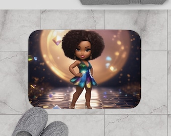 African American Art | Ethnic Shower Mat | Diva Decor | Black Girl Magic | Queen