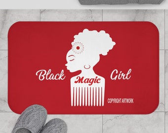 African American Art | Ethnic Shower and Bath Mat | Diva Decor | Black Girl Magic | African Queen | Mother's Day