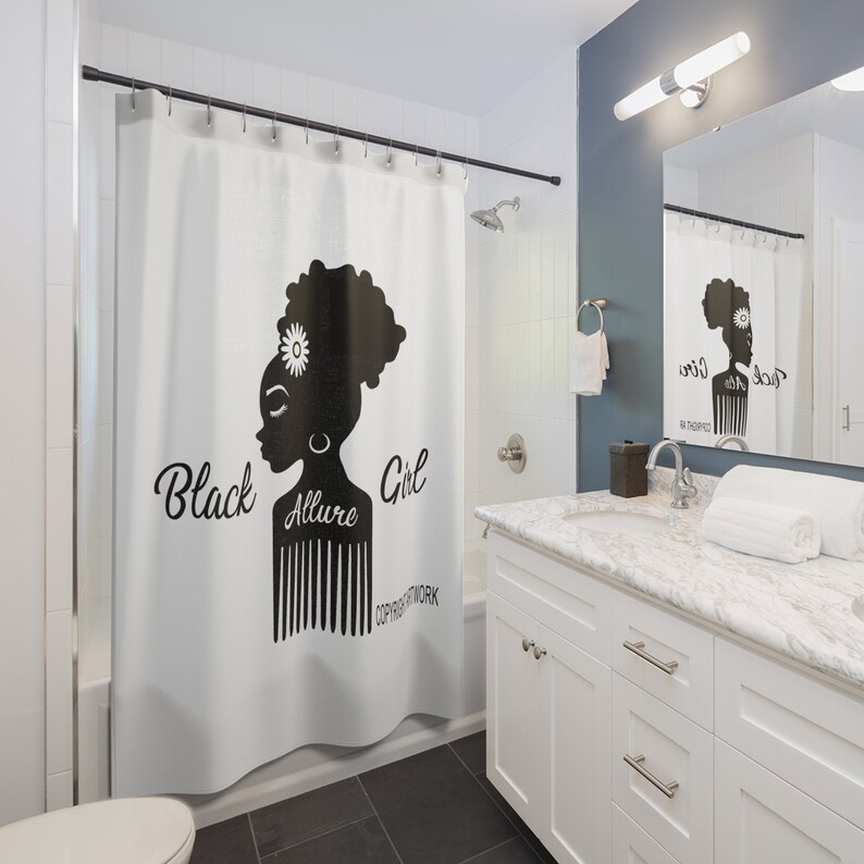 African American Art Ethnic Shower Curtain Diva Decor Black Girl Magic