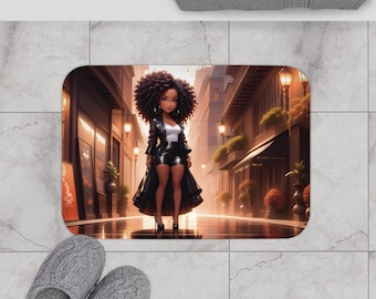 African American Art | Ethnic Bath and Shower Mat | Diva Decor | Black Girl Magic | Queen | Gift for Her | Mother's Day | Customized