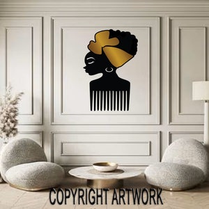 Woman Wall Art - African Queen | African Art | Black Girl Magic | Black History, LED Art, Wood Art Decal, Gift for her, Mother's Day