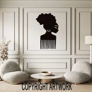 Woman Wall Art - African Queen | Wall Hanging | Black Girl Magic | Home Decor, LED Art, Wood Art Decal, Gift for her, Valentine's Day