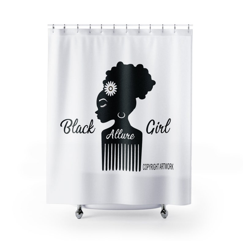 African American Art Ethnic Shower Curtain Diva Decor Black Girl Magic