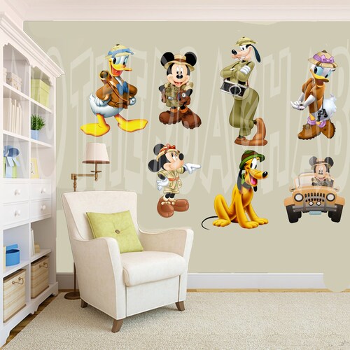Safari Mickey Mouse Wall Decal Room Decor Sticker Etsy