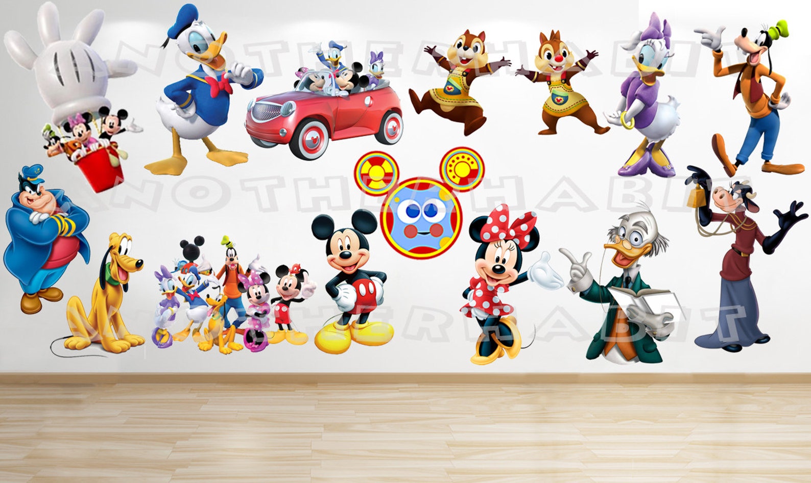 Mickey Mouse & Minnie Mouse Clubhouse Wall Decal Room Decor Etsy