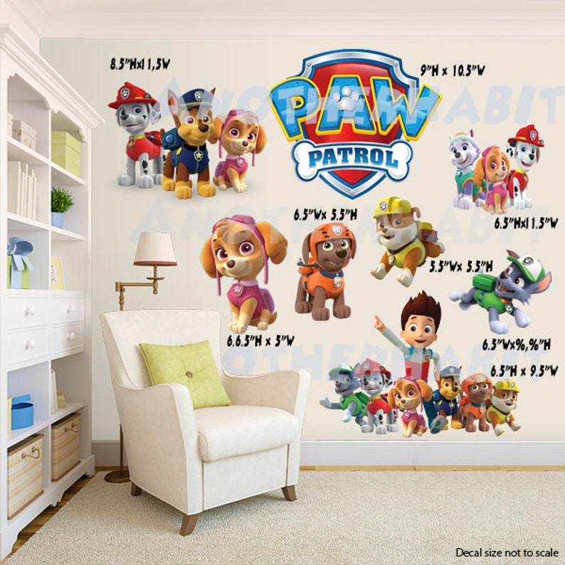 Paw Patrol Wall Decal Room Decor Etsy